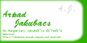 arpad jakubacs business card